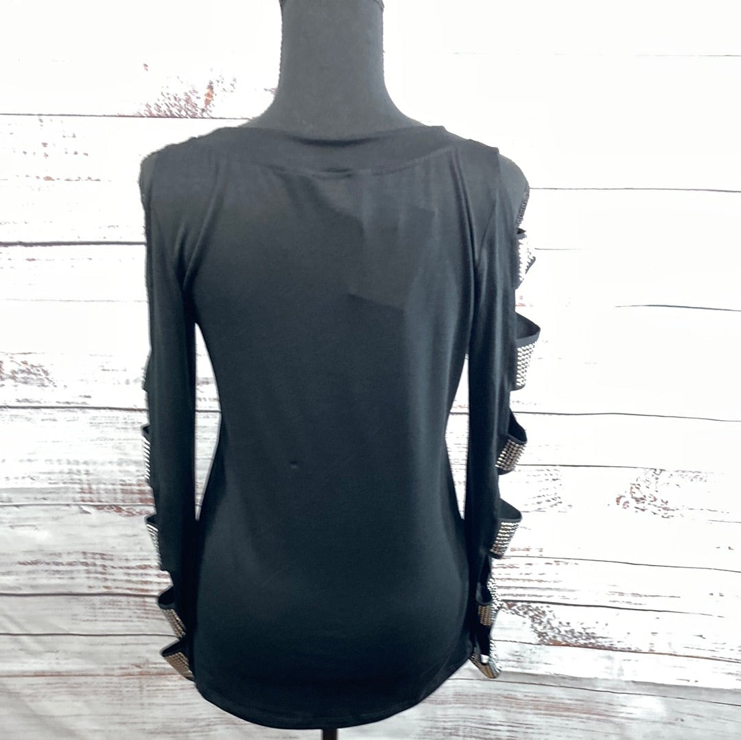 Vocal Stone Cut Out Long Sleeve Top