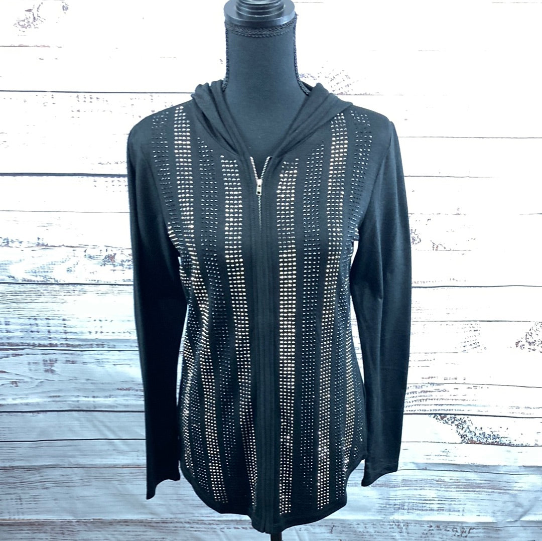 Vocal Long Sleeve Knit Jacket with Rhinestones