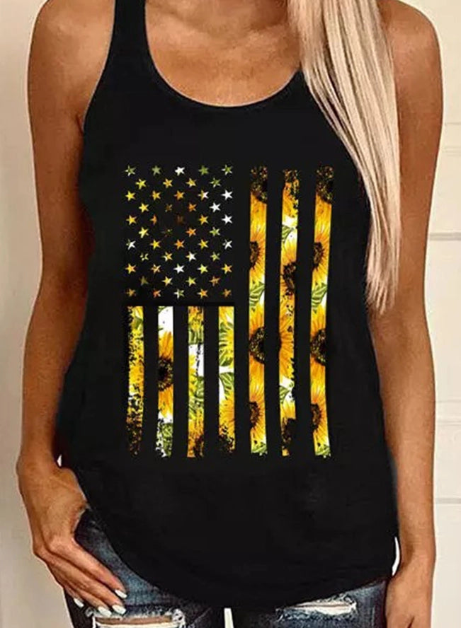 Sunflower American Flag Tank