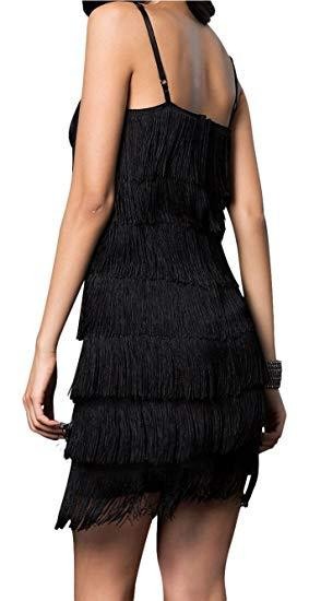 Women's Short All-Over Fringe Flapper Dress