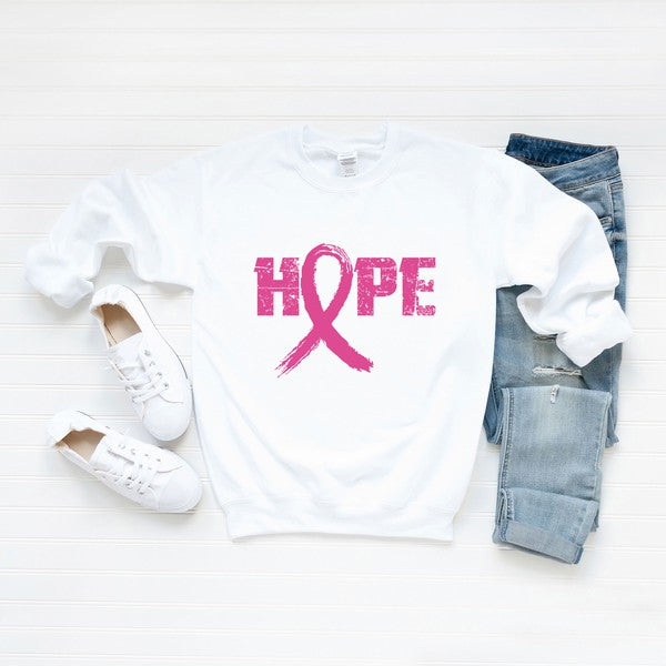 Hope Pink Ribbon Graphic Sweatshirt