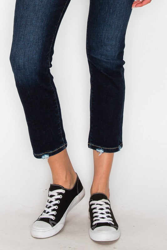 Plus Size- High Rise Skinny Straight Jeans