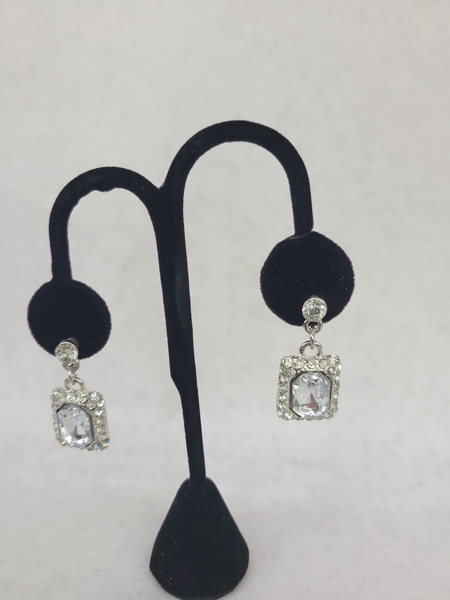 Large Rhinestone Drop Earrings