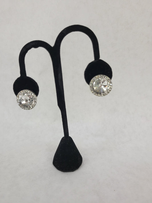 Large Crystal and Rhinestone Earrings