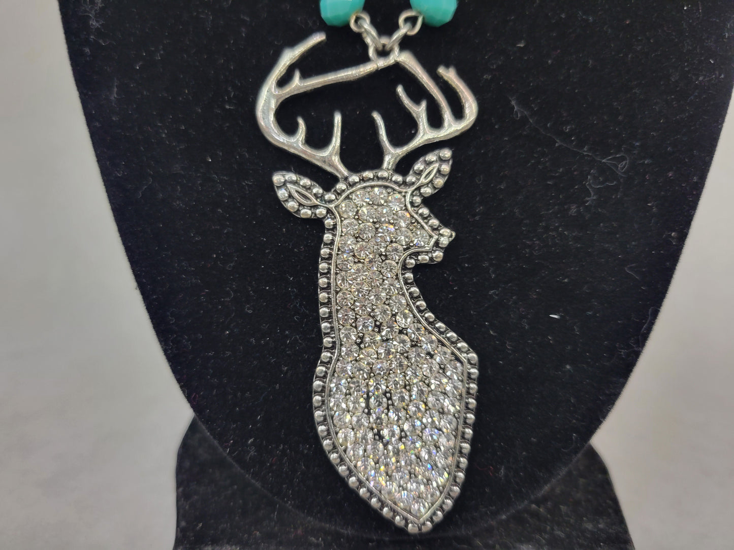 Rhinestone Deer Necklace