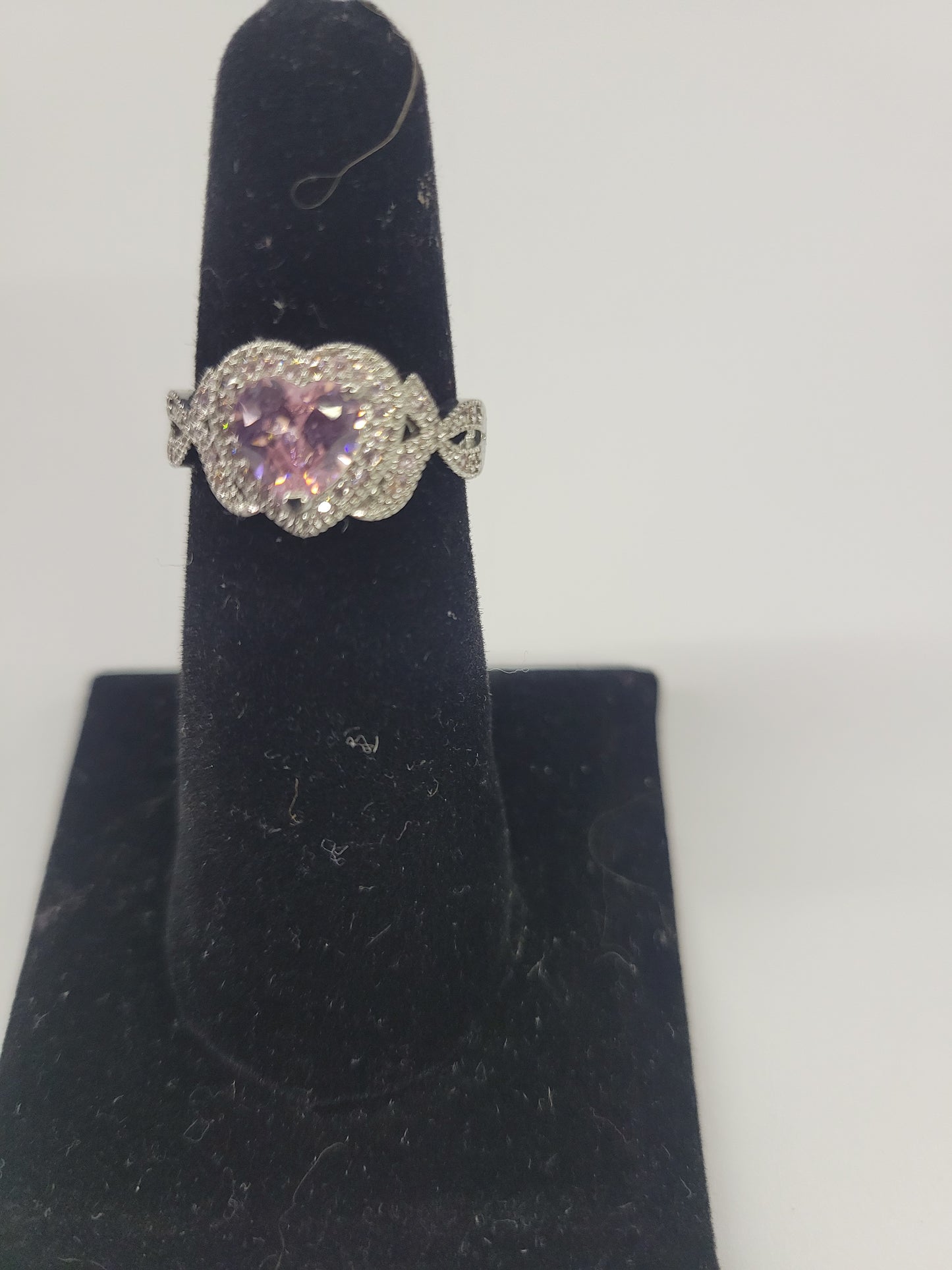 Heart Shaped Pink Stone Ring