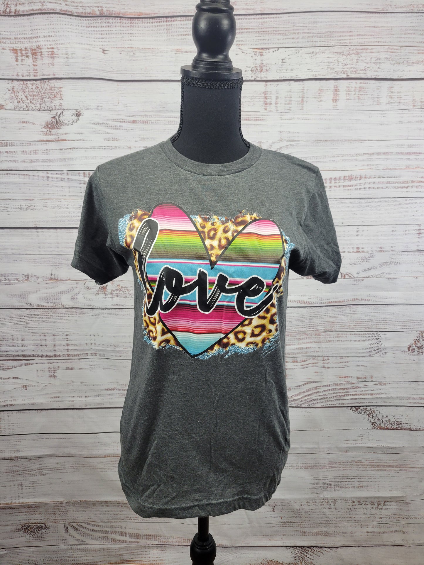 Cheeta Print Heart & Love T-shirt