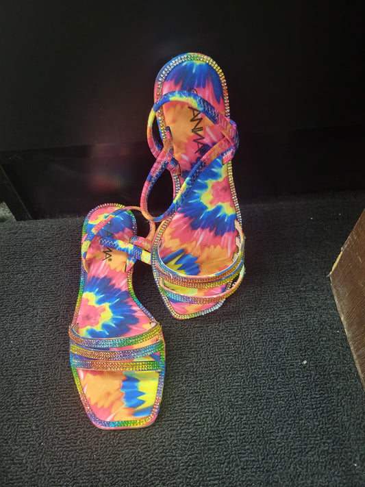 Anna Fina-5 Rainbow Triple Strap Sandals