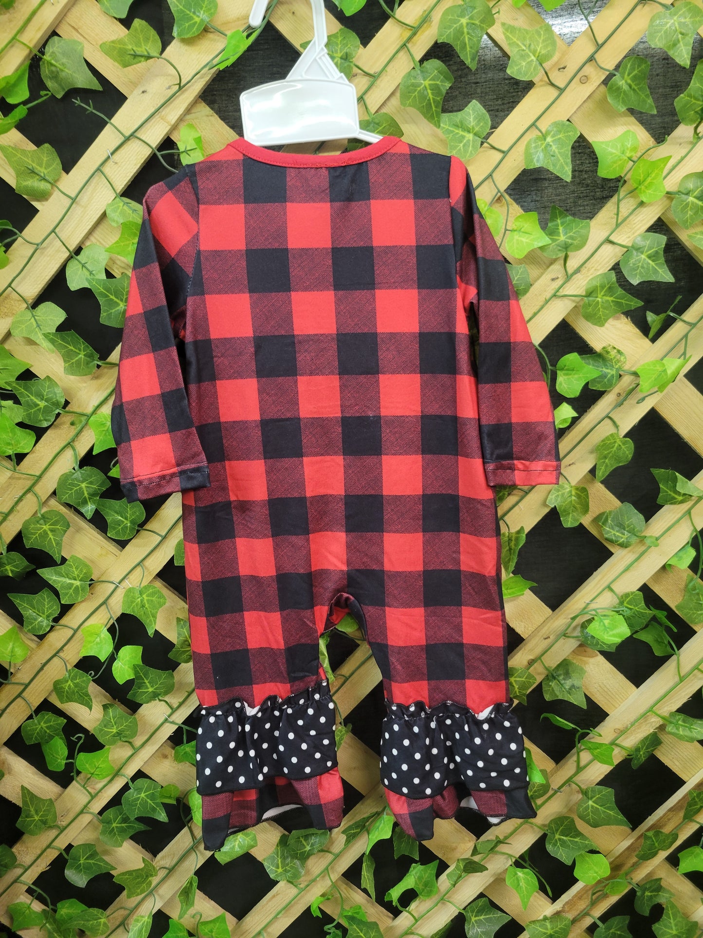 Buffalo Plaid Reindeer Child Onesie