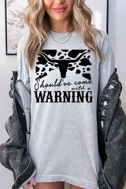 Western Cow Animal Warning Graphic T Shirts