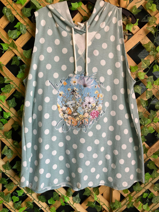 Sew In Love “Livin Like a Wildflower” Sleeveless Hooded Top