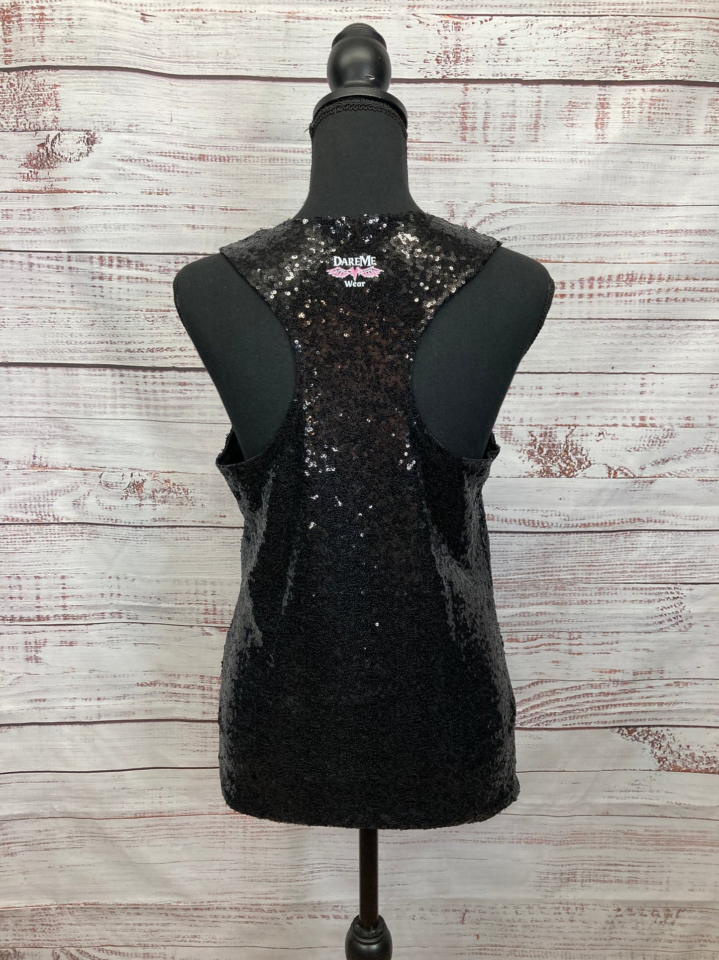 "ULTIMATE BOSS BABE" Black Sequins Tank Top