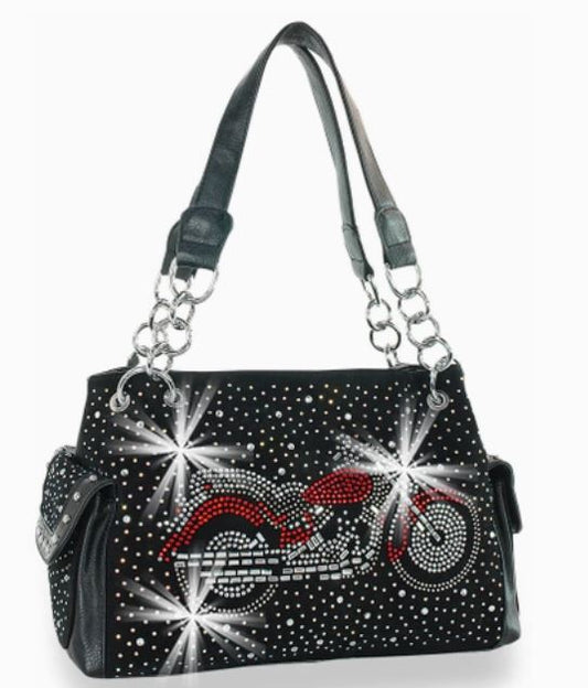 Handbag Express Motorcycle Design Rhinestone Handbag