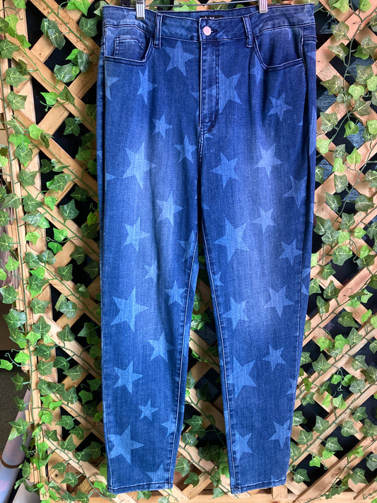 Vocal Faded Star Print Jeans