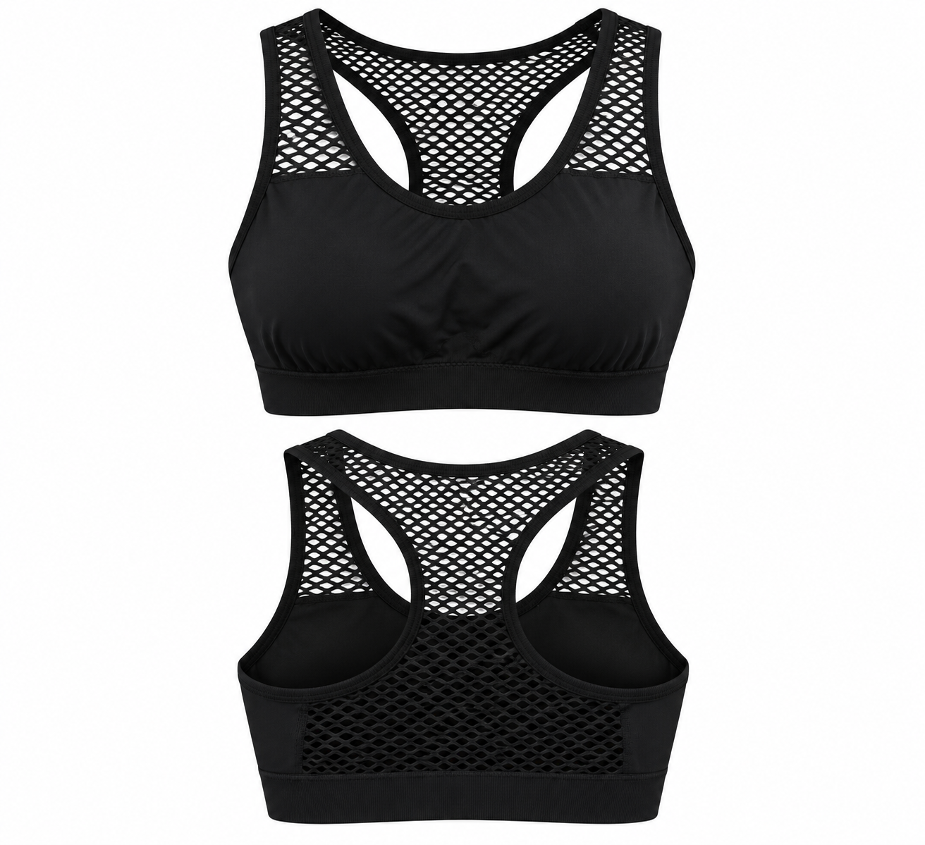 Midnight Mesh Racerback Sports Bra