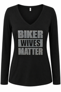 Biker Wives Matter Rhinestone Long Sleeve