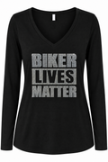 Biker Lives Matter Rhinestone Long Sleeve