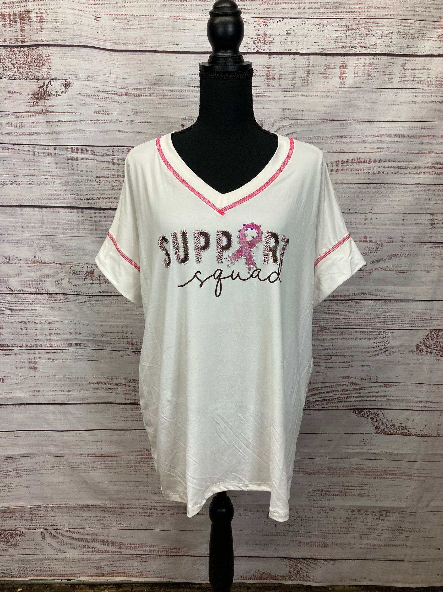 "Support Squad" Soft Flowy Breast Cancer Shirt