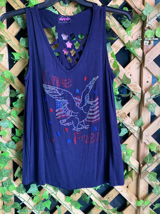 Dare Me Wear Rhinestone Eagle “Live Free”