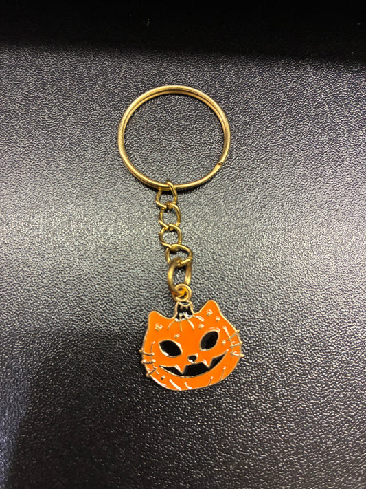 Pumpkin Cat Keychain