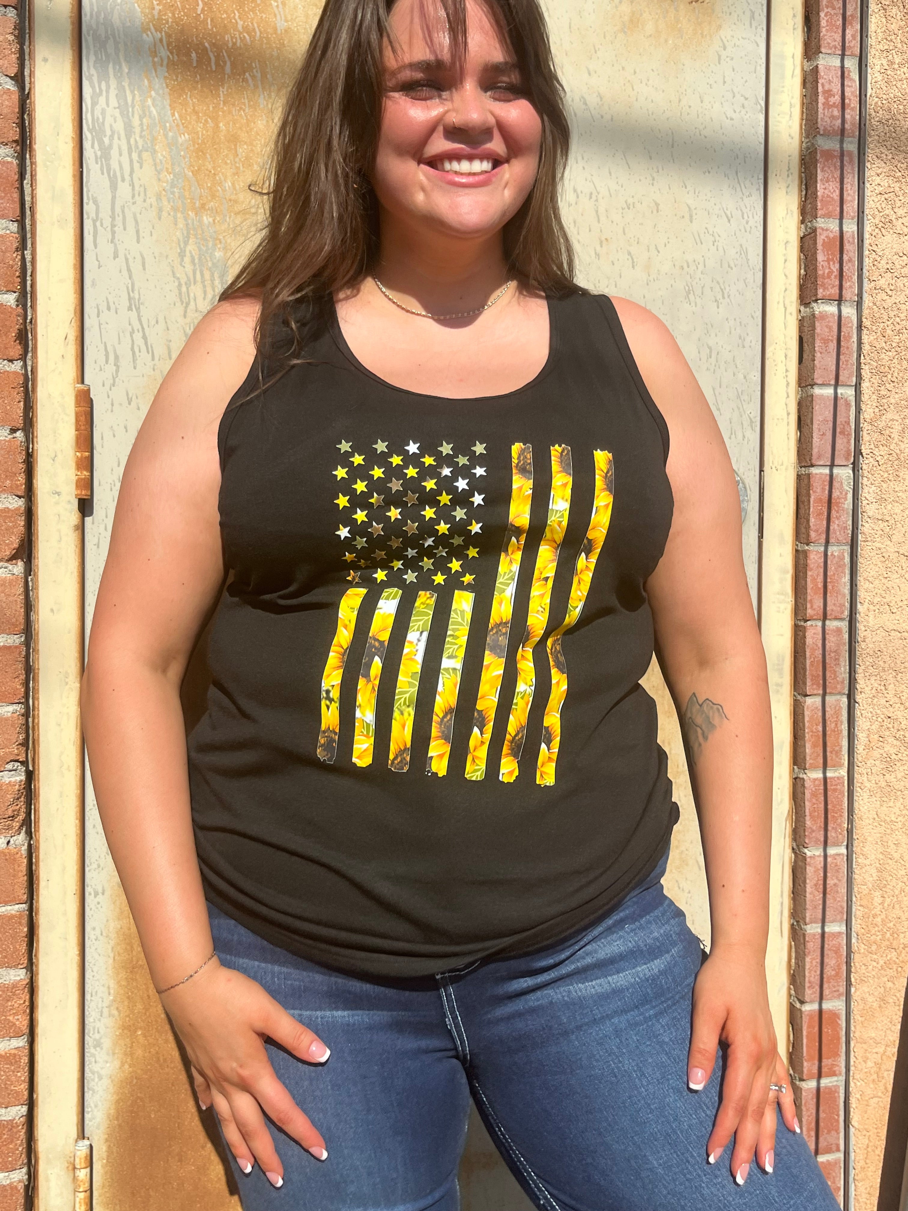 Sunflower American Flag Tank