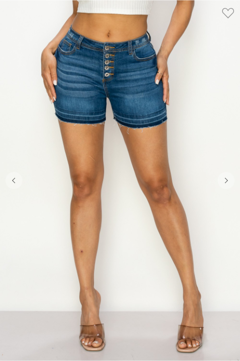 Sexy Button Fly Vintage Wash Denim Shorts