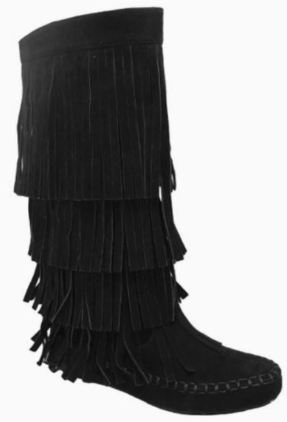 Yoki MUDD-55 Women's 4 Layer Tassel Knee High Boots