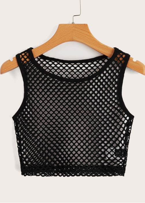 Midnight Mesh Crop Top