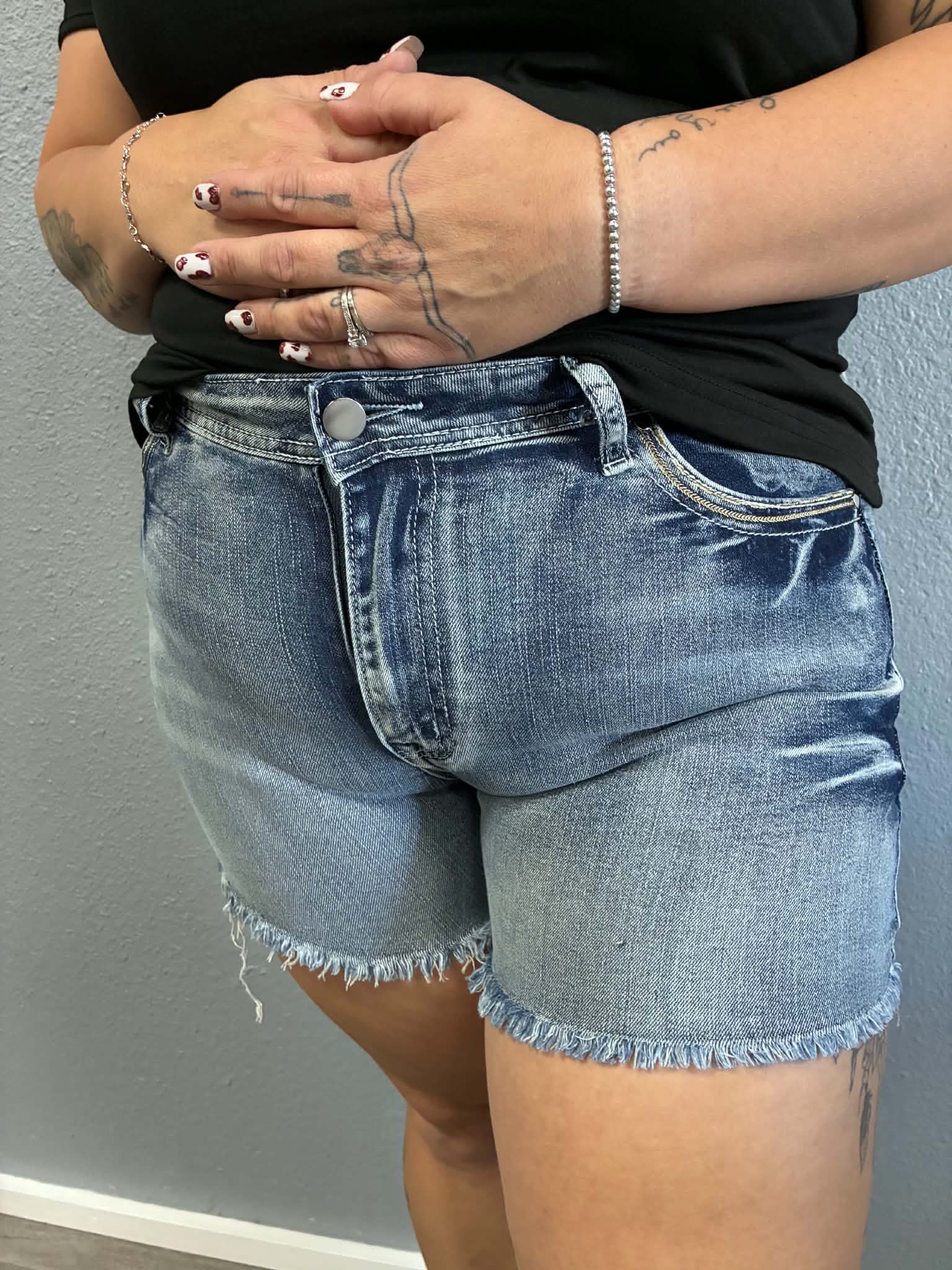 Western Soul Embroidered Denim Shorts