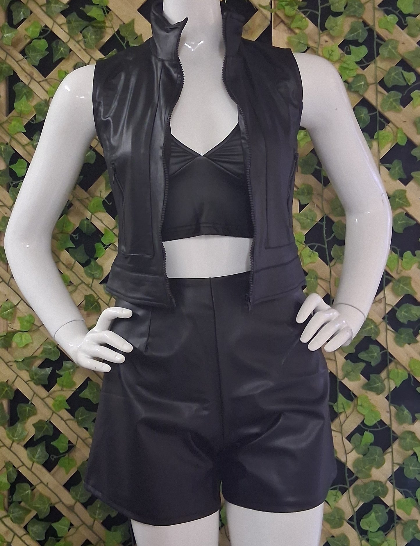 Double Zipper Pleather Vest