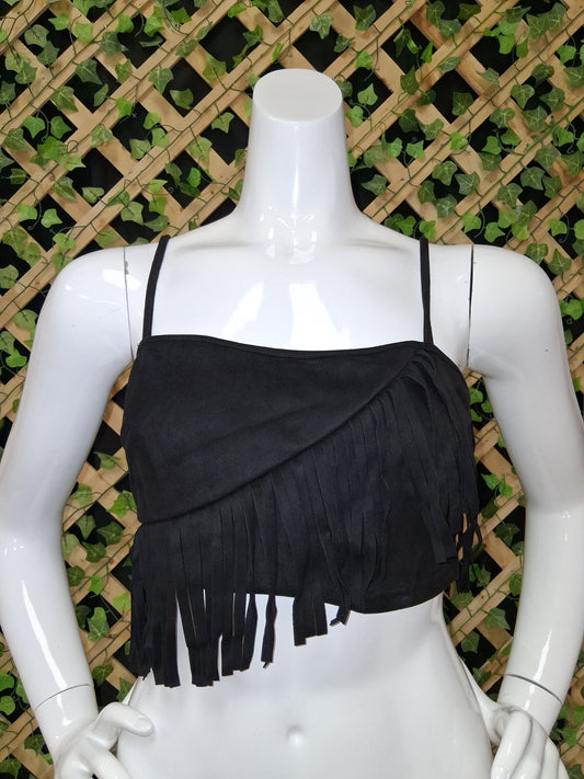 Suede Fringe Top