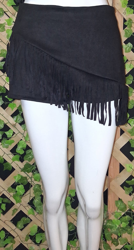 Suede Fringe Shorts