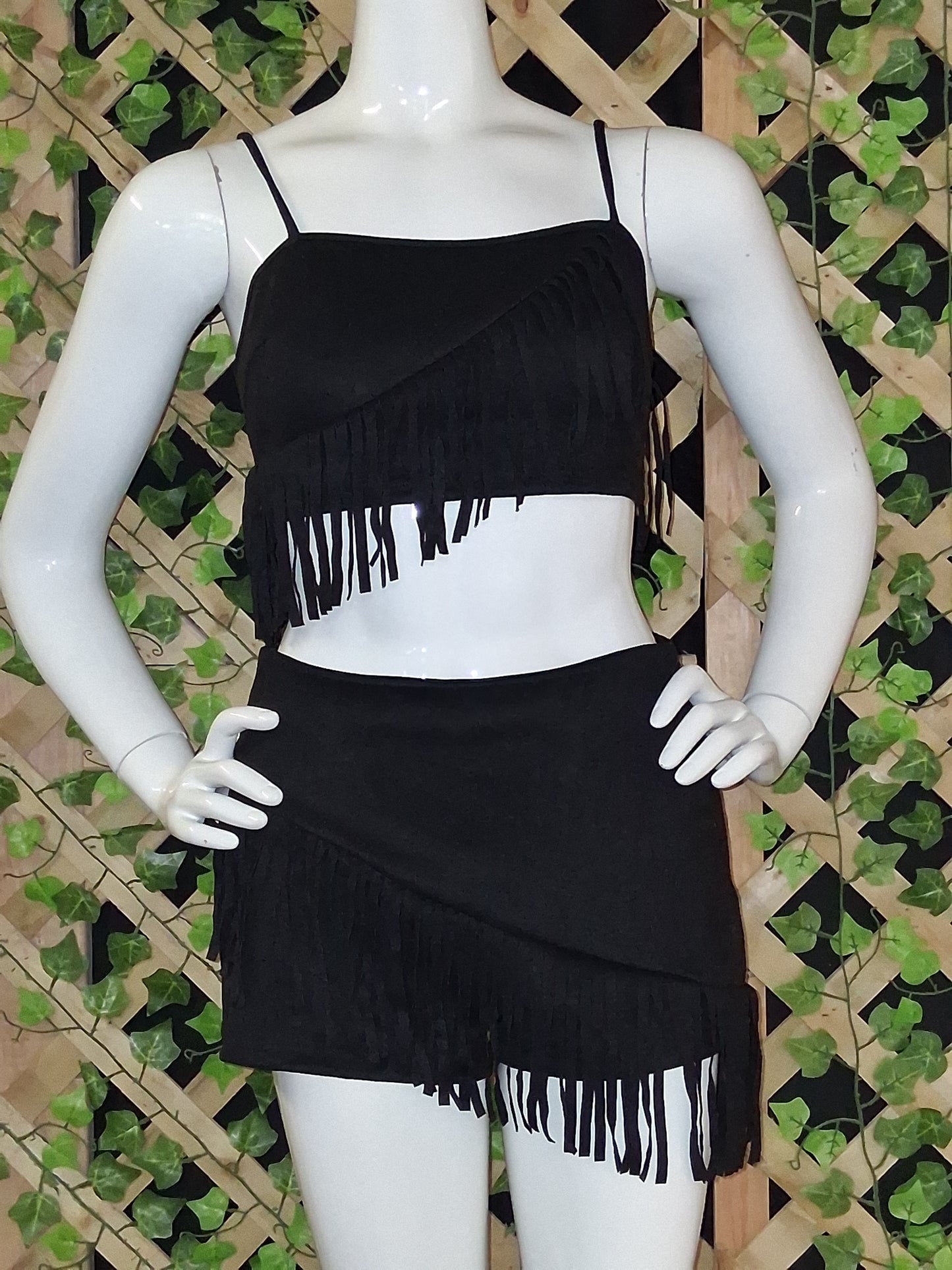 Suede Fringe Shorts