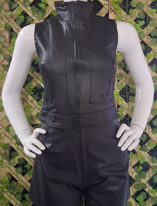 Double Zipper Pleather Vest