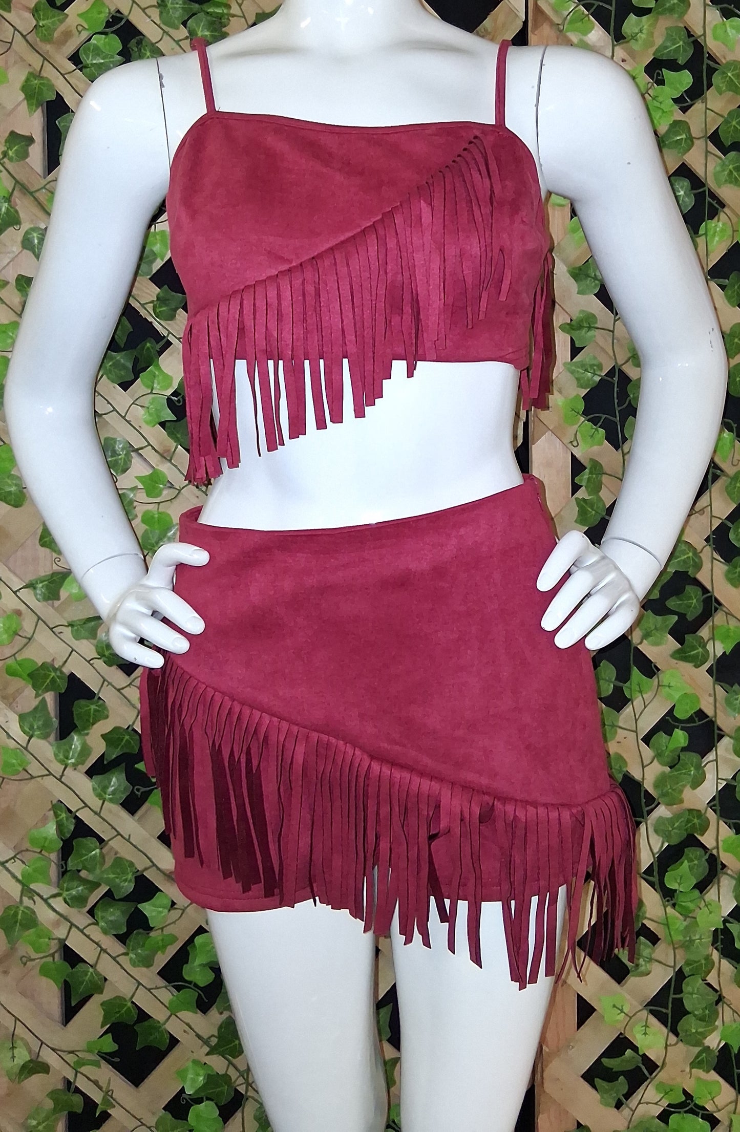 Suede Fringe Top