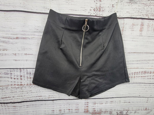 Zip Up Leather Shorts