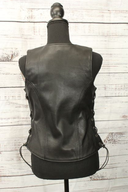 Daniel Smart Leather Riding Vest with Corseted Sides