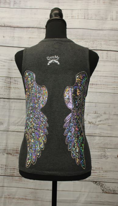 Lace up Front Tank (Angel Wing)