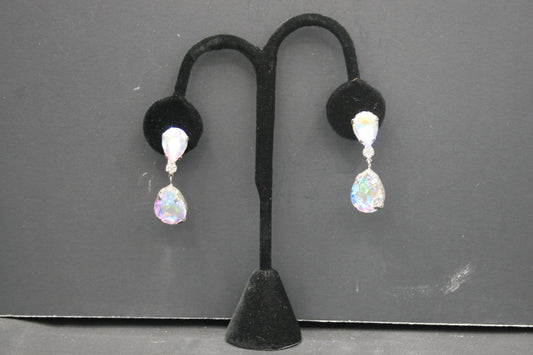 Large Rhinestone Teardrop Earrings