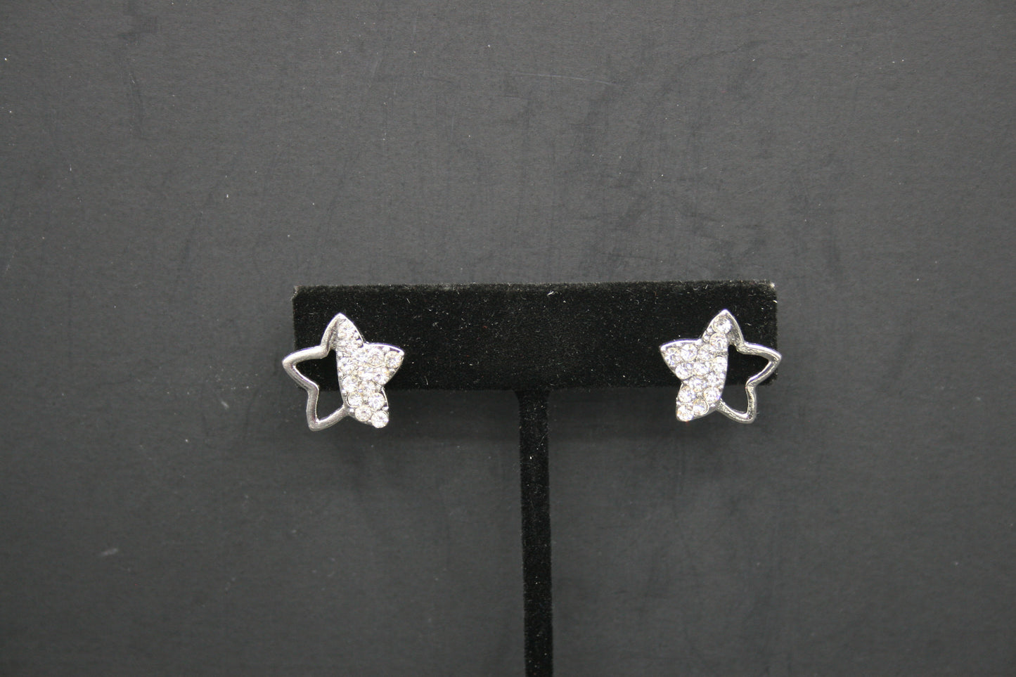 Half Rhinestone Star Earrings