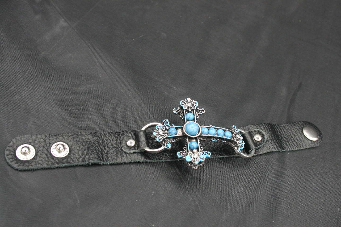 Leather Cross Bracelet