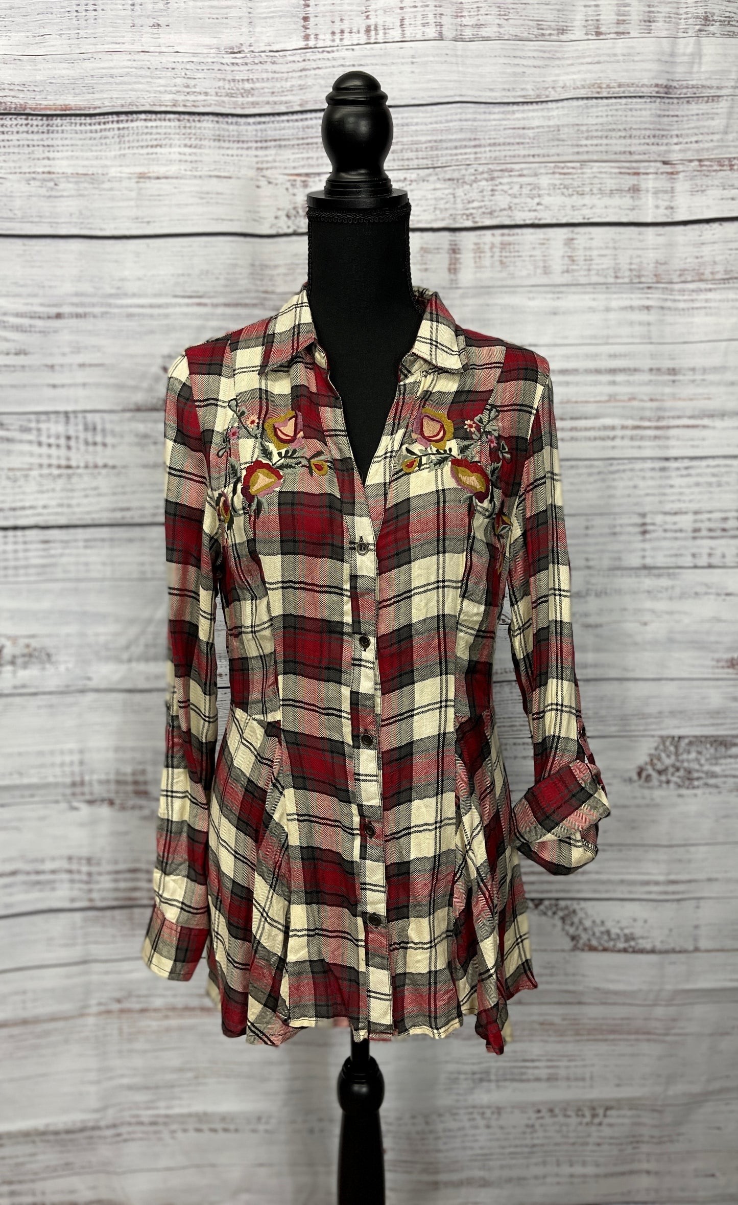 Red Floral Flannel