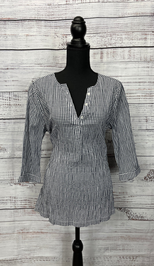 Blue Checkered Tunic Top