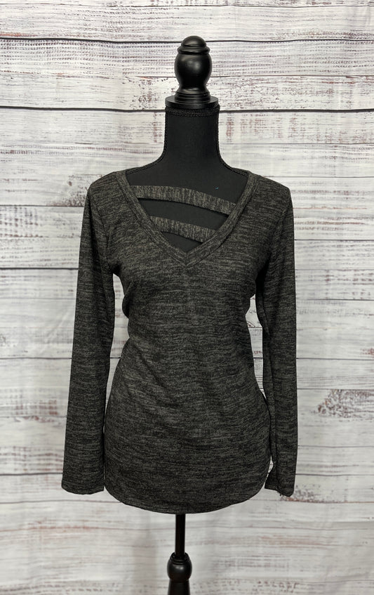 Strap V-neck Long Sleeve