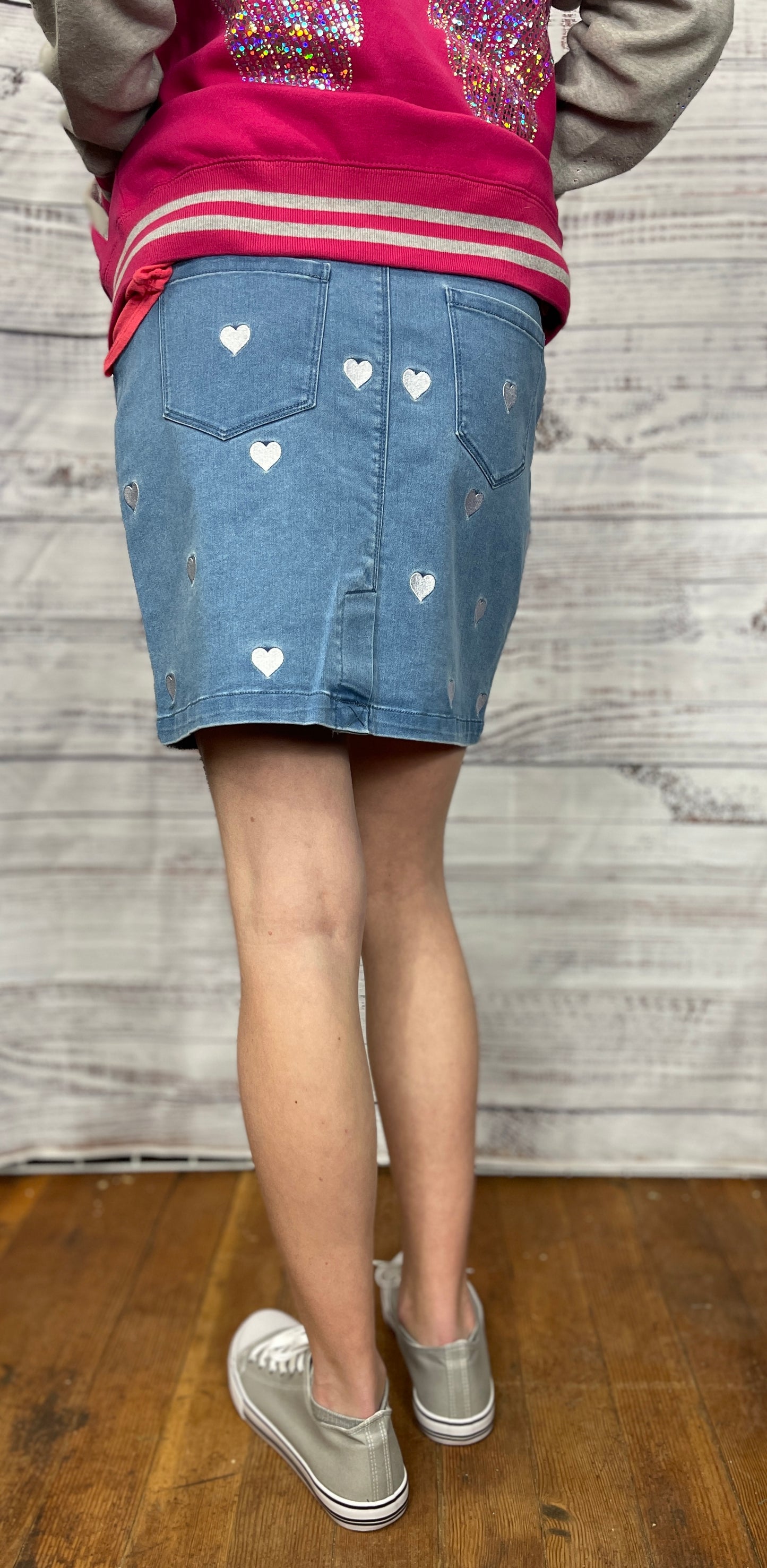 Jean Hearted Skirt