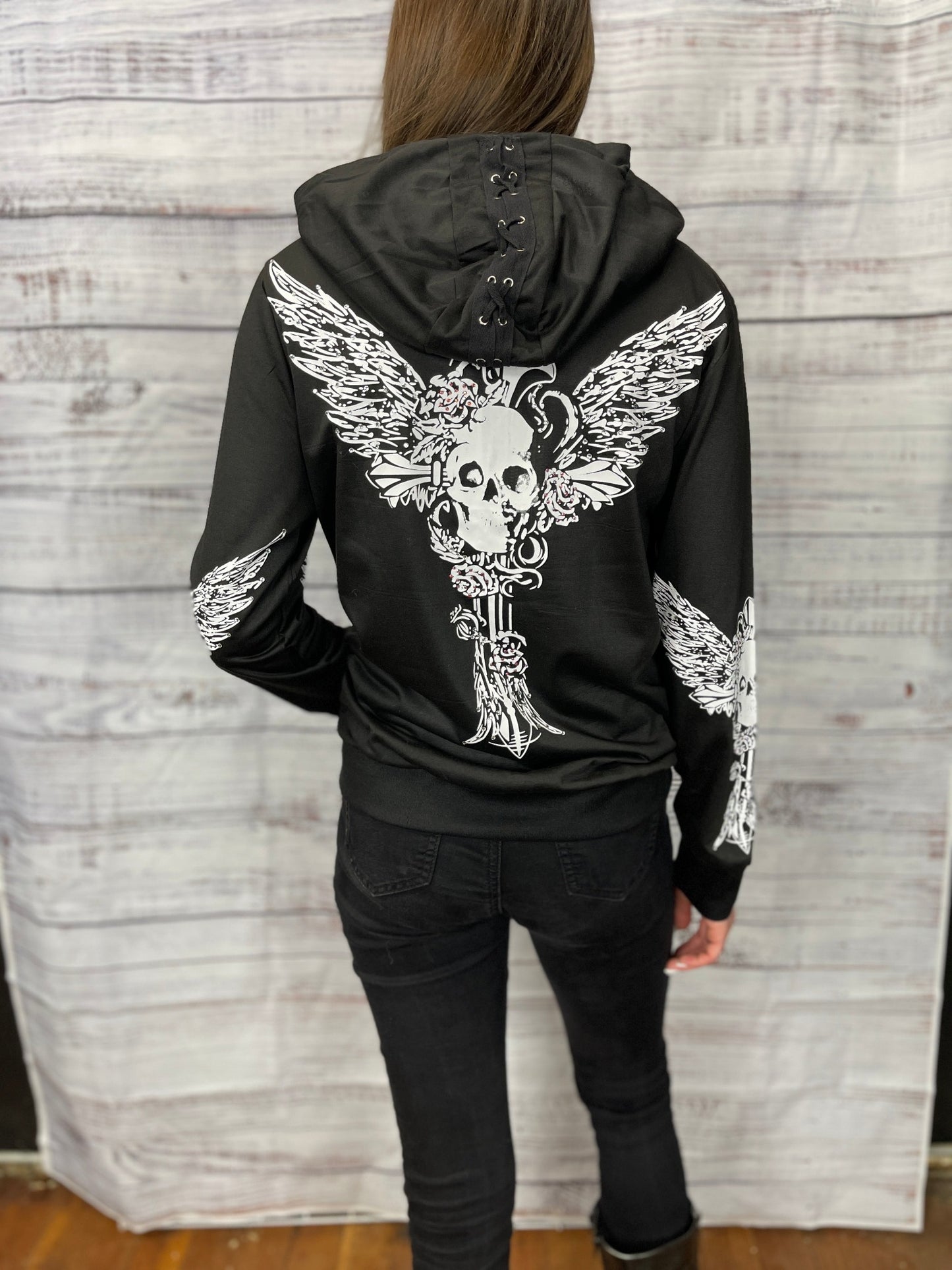 Rose/Cross/Skull Hooded Jacket