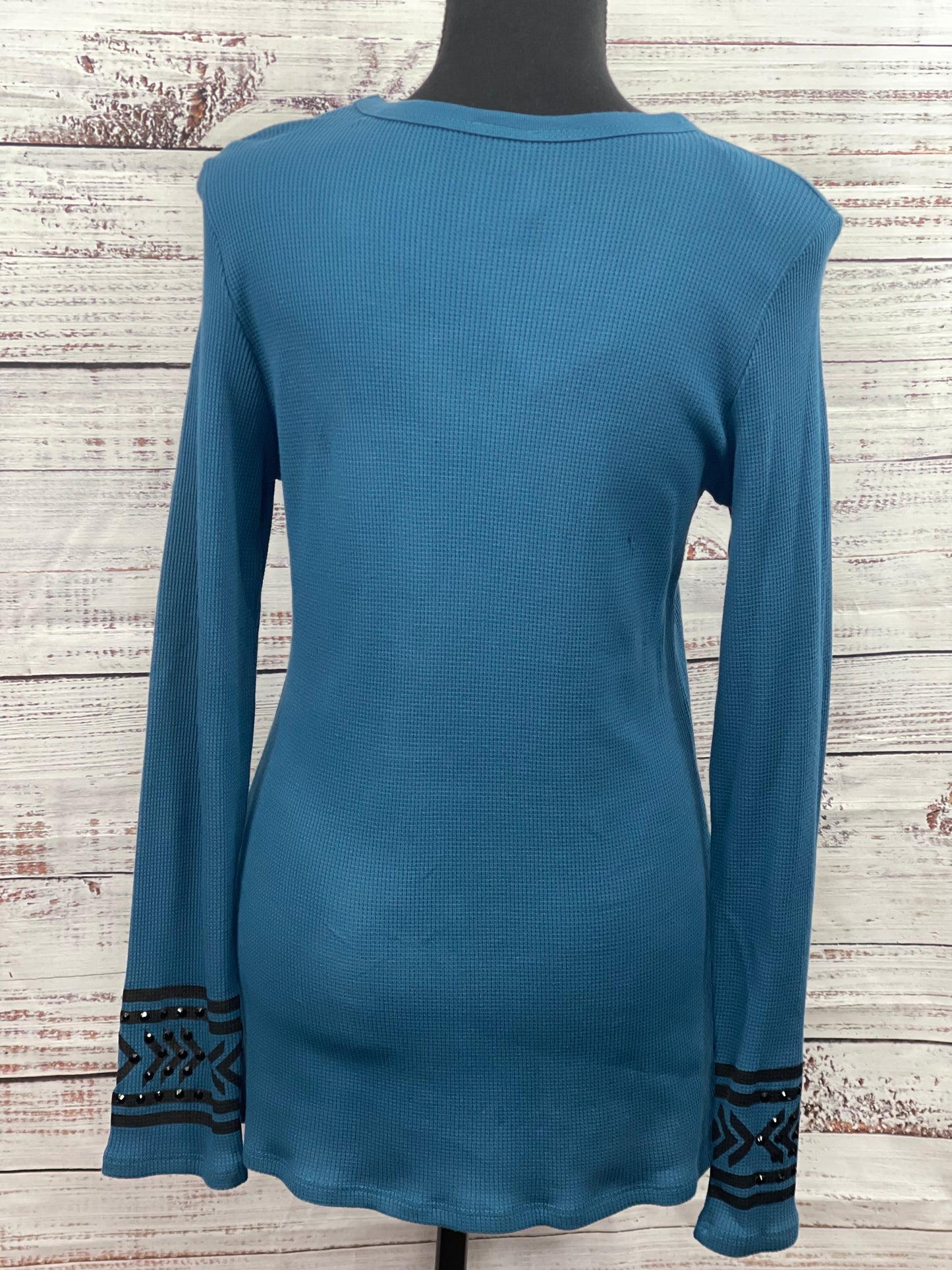 Vocal Teal Skull Long Sleeve Top