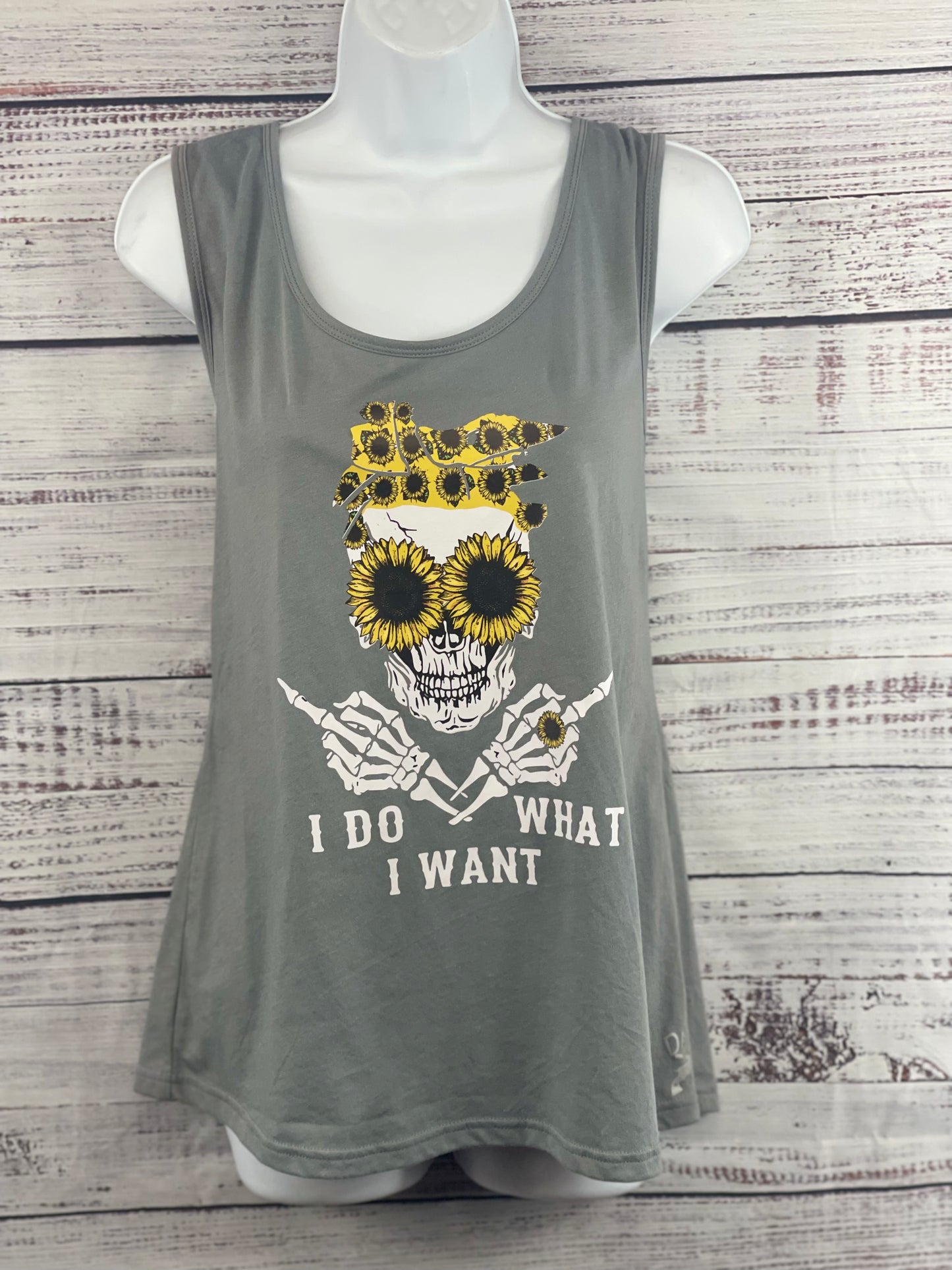 I Do What I Want Grey Tank Top